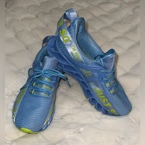 Just So So Blade Sneakers Baby Blue & Green Accents